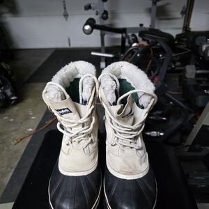 Ozark Trail Black and Cream Men's Snow Boots